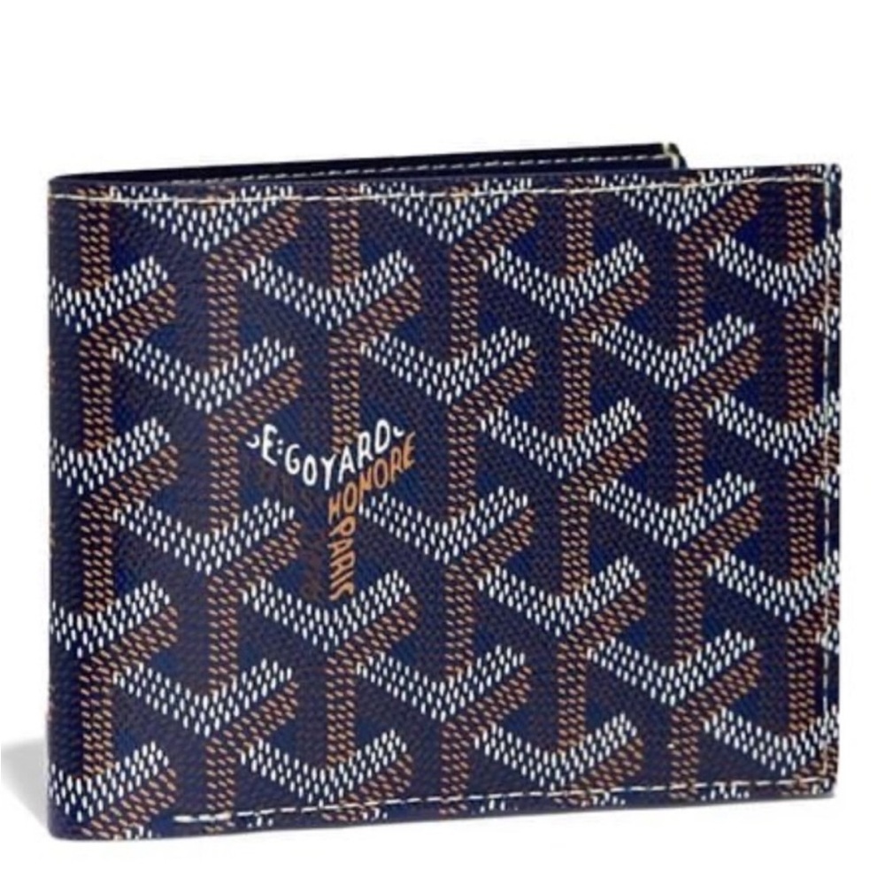 Goyard Navy and White Patterned Card Holder